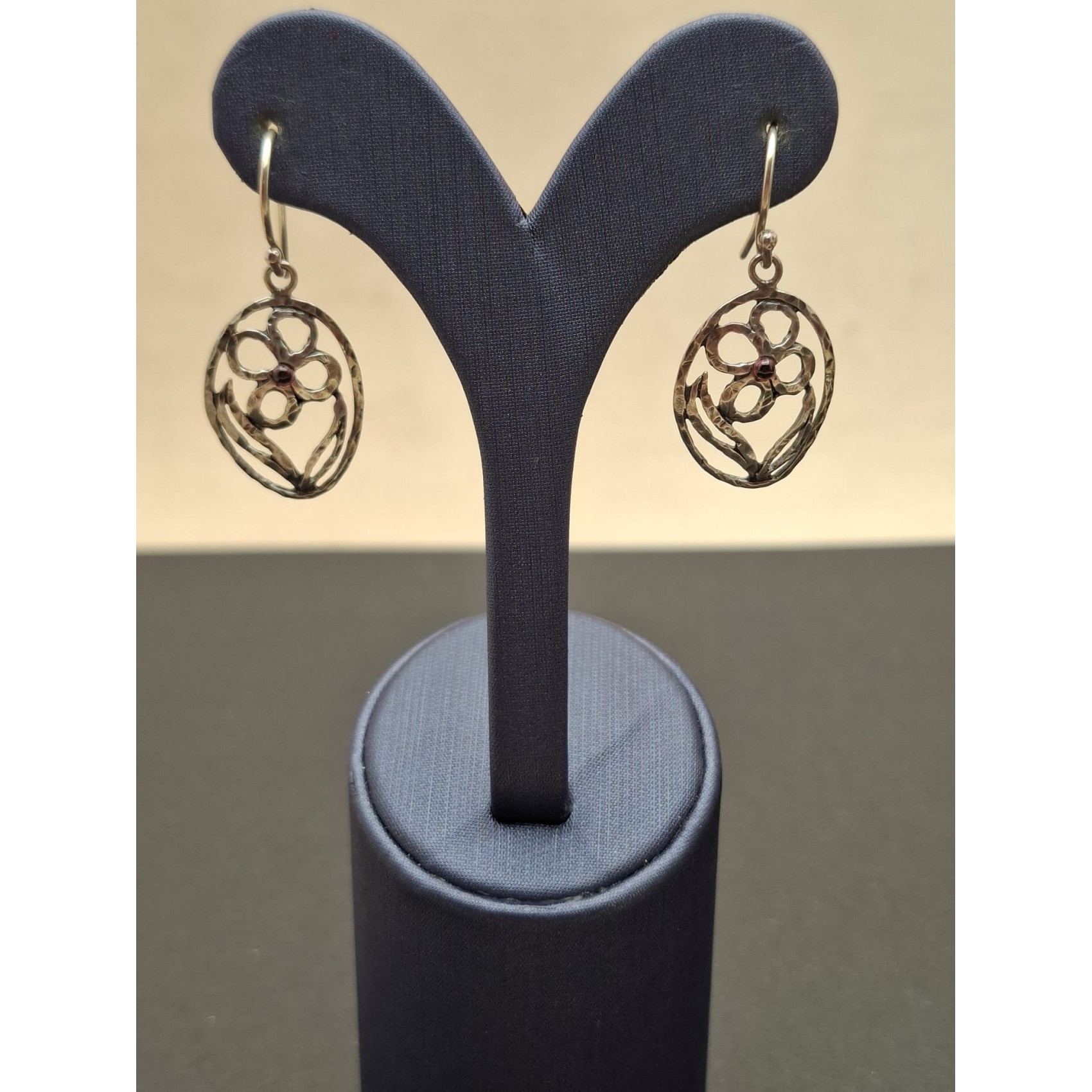 Vintage auskari ( sudrabs 925 / rubīns )